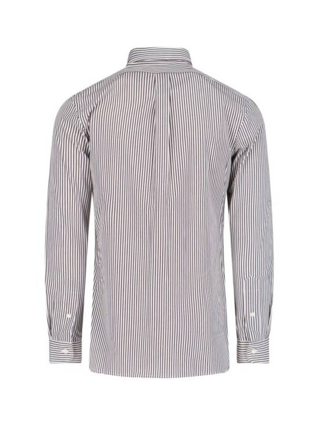 All Fit Striped Long Sleeve Shirt Brown - POLO RALPH LAUREN - BALAAN 3