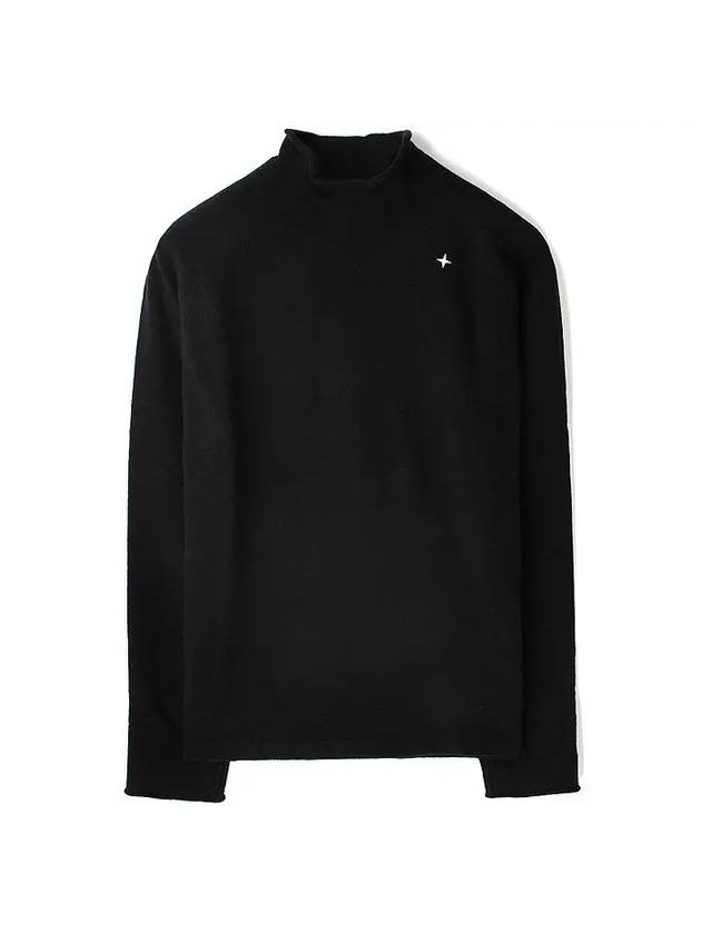 Stellina Mock Neck Lambswool Knit Top Black - STONE ISLAND - BALAAN 2