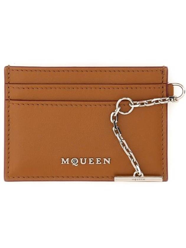 Sling Logo Plaque Card Holder Brown - ALEXANDER MCQUEEN - BALAAN 3