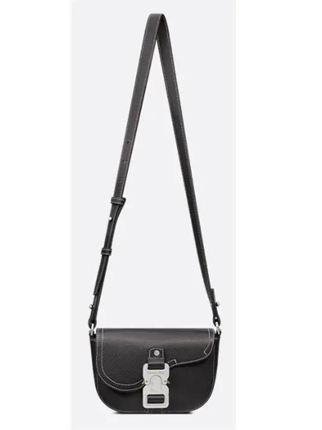 Saddle Strap Grain Calfskin Messenger Bag Black - DIOR - BALAAN 5