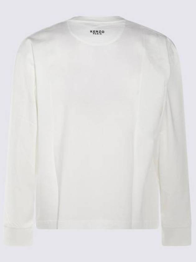 Lucky Tiger Embroidery Long Sleeve T-Shirt Off White - KENZO - BALAAN 3