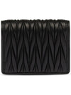 Matelasse Leather Half Wallet Black - MIU MIU - BALAAN 3