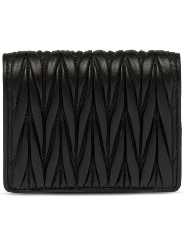 Matelasse Leather Half Wallet Black - MIU MIU - BALAAN 3