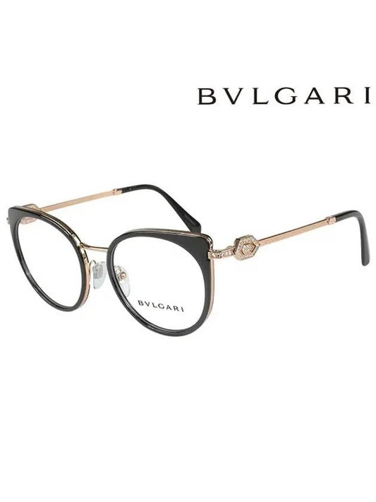 Eyewear Cat's Eye Women's Eyeglasses Gold Black - BVLGARI - BALAAN 2