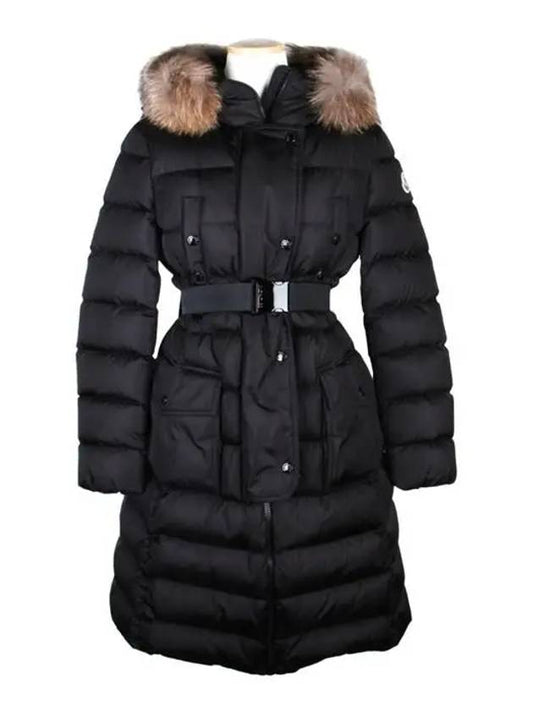 Khloe Long Down Jacket Black - MONCLER - BALAAN 2