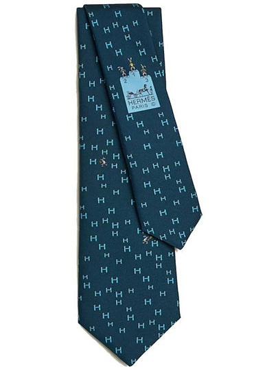 H Lapin Tie Green - HERMES - BALAAN 2