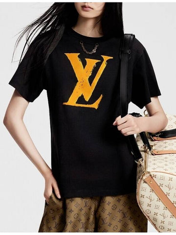 1AFDV7 Graphic LV Print T Shirt Short Sleeve - LOUIS VUITTON - BALAAN 1