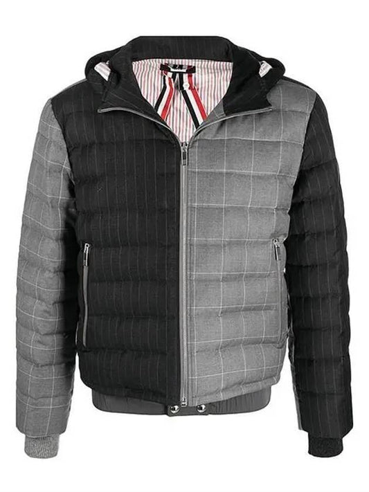 Men's Down Pinstripe Jacket Black Gray - THOM BROWNE - BALAAN.