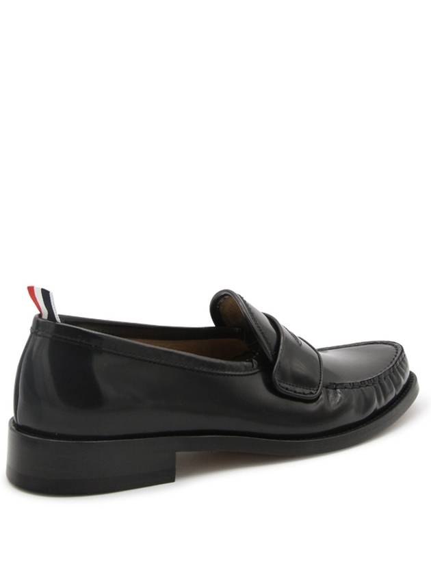 Pleated Leather Penny Loafers Black - THOM BROWNE - BALAAN 3