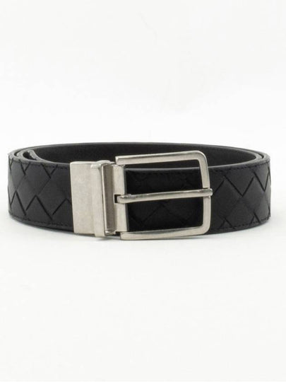 Intrecciato Reversible Leather Belt Black - BOTTEGA VENETA - BALAAN 2