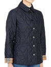 Women's Diamond Quilted Thermoregulated Check Jacket Midnight - BURBERRY - BALAAN 5