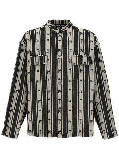 jacquard cotton shirt jacket - PALM ANGELS - BALAAN 2