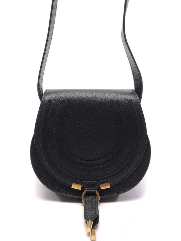 Marcie Saddle Small Grained Leather Cross Bag Black - CHLOE - BALAAN 2