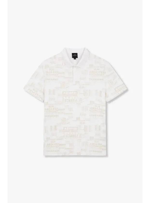 Men s Logo Pattern Pique Polo Shirt Off White - ARMANI EXCHANGE - BALAAN 1