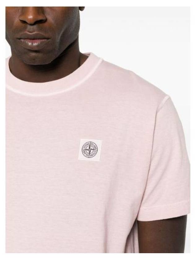 Organic Cotton Short Sleeve T-Shirt Pink - STONE ISLAND - BALAAN 4