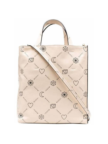 All-Over Print Museo Tote Bag Beige - MARNI - BALAAN 1