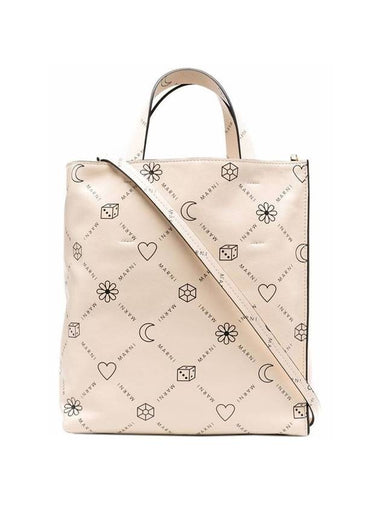 All-Over Print Museo Tote Bag Beige - MARNI - BALAAN 1