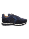 Camouflage Rockrunner Low Top Sneakers Navy - VALENTINO - BALAAN 1