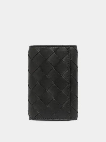 Intrecciato Leather Key Holder Black - BOTTEGA VENETA - BALAAN 2