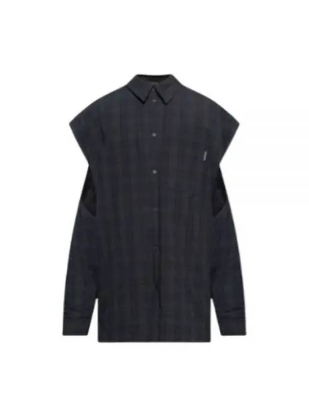 Checked Pattern Long Sleeve Shirt Grey - BALENCIAGA - BALAAN 2