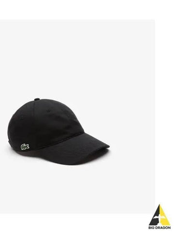 Cotton twill GOTS baseball cap black - LACOSTE - BALAAN 1