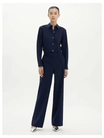 Women s Tailor Pinstripe Striped Relaxed Fit Straight Pants Trousers Navy Domestic Product GM0024071289559 - THEORY - BALAAN 1