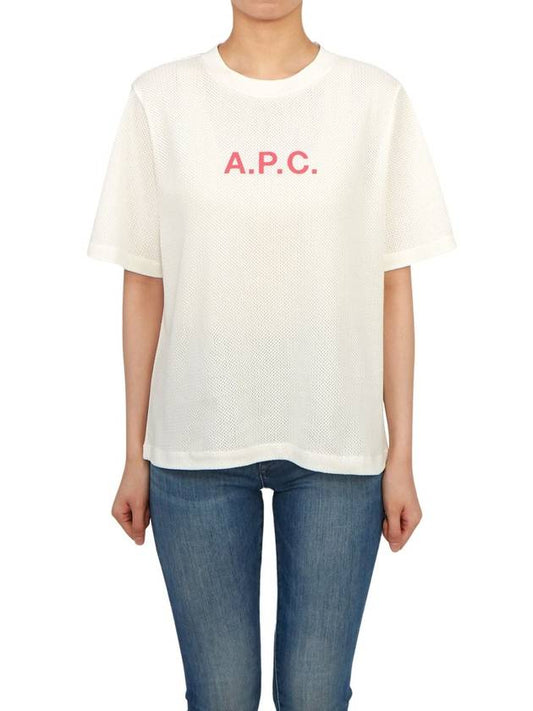 Mae Pique Mesh Short Sleeve T-Shirt White - A.P.C. - BALAAN 2