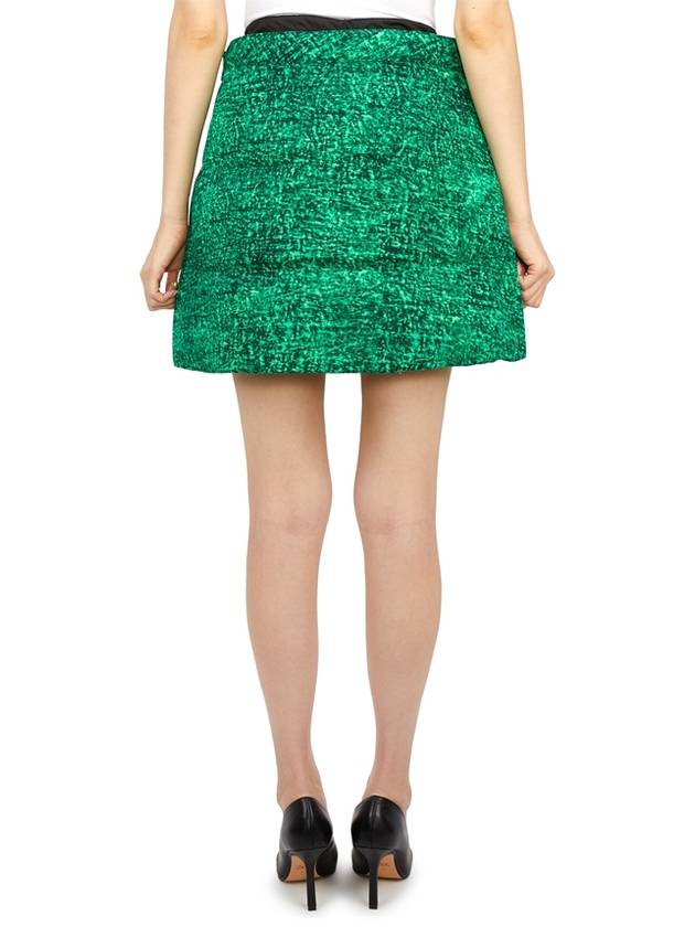 Women's Print Cotton A-Line Skirt Green - MONCLER - BALAAN 5