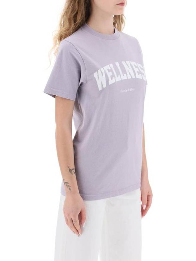 Wellness Logo Print Cotton Short Sleeve T-Shirt Lilac - SPORTY & RICH - BALAAN 3