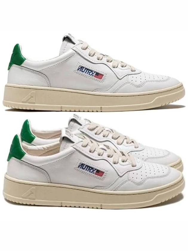 Medalist Green Tab Leather Low Top Sneakers White - AUTRY - BALAAN 2