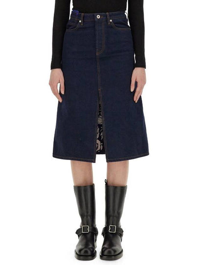 Japanese Denim Midi Skirt 8080783 - BURBERRY - BALAAN 2