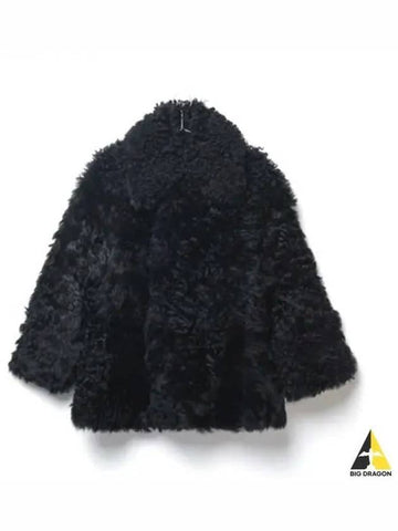 Women s Shearling Fur Jacket Black FCO206 544 - AMI - BALAAN 1
