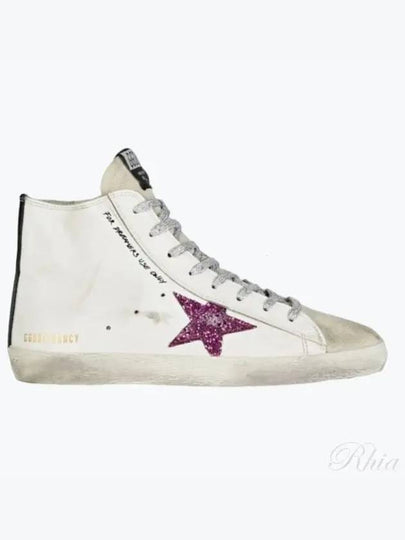 Francy Leather High Top Sneakers Purple White - GOLDEN GOOSE - BALAAN 2