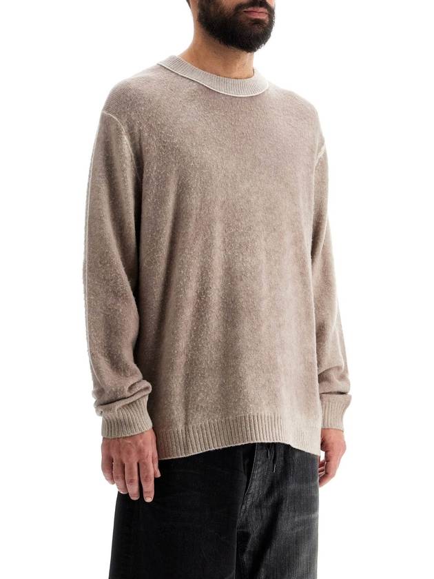 Print Crew Neck Knit Top Beige - ACNE STUDIOS - BALAAN 3