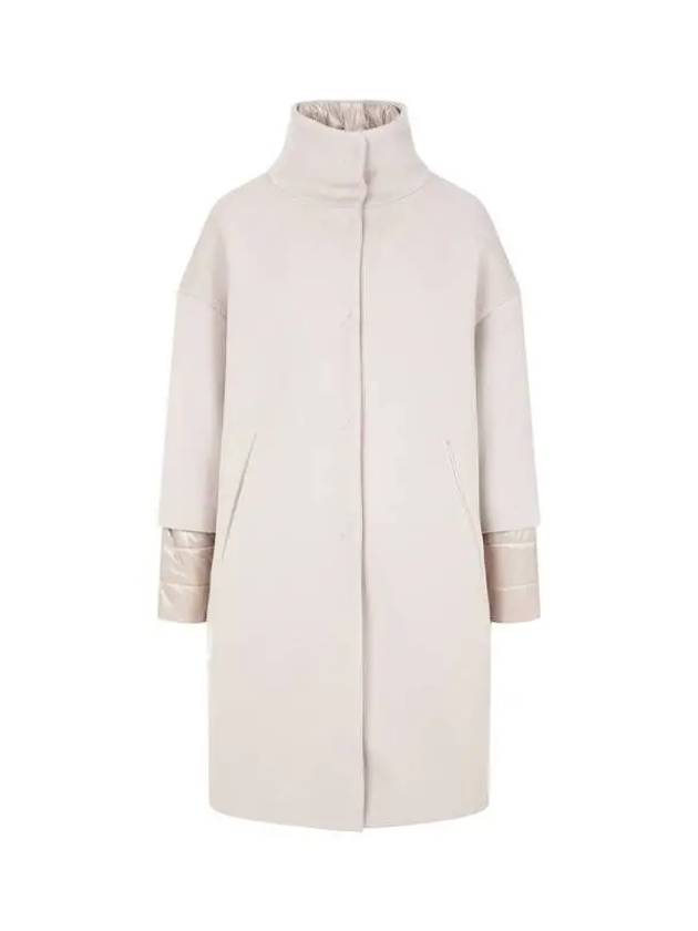 Women s Hidden Snap Button Wool Sub Zero Coat Beige 270849 - HERNO - BALAAN 1