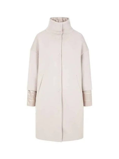 Women s Hidden Snap Button Wool Sub Zero Coat Beige 270849 - HERNO - BALAAN 1