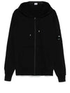 Light Fleece Zip Up Hoodie Black - CP COMPANY - BALAAN 2