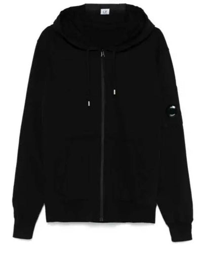 Light Fleece Zip Up Hoodie Black - CP COMPANY - BALAAN 2