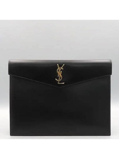 635171 03P0J 1000 Black Color Unbelted Uptown Large Clutch Bag - SAINT LAURENT - BALAAN 2