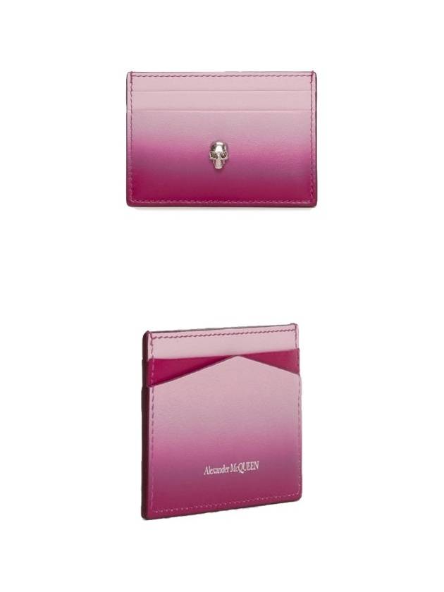 Silver Skull Gradient Card Wallet Pink Red - ALEXANDER MCQUEEN - BALAAN 5