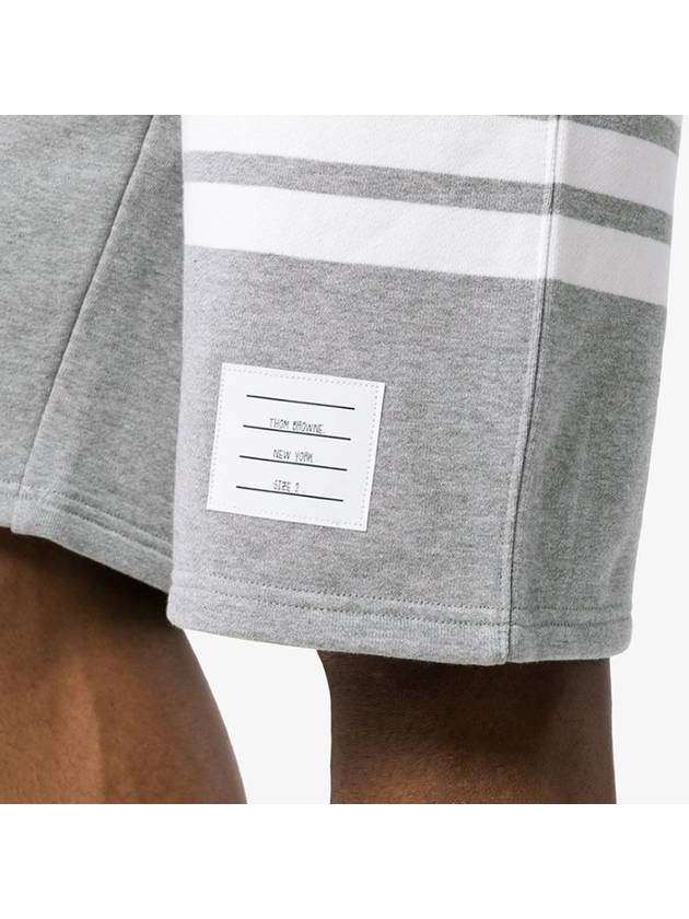 Cotton Loopback Knit Engineered 4-Bar Sweatshorts Light Grey - THOM BROWNE - BALAAN 5