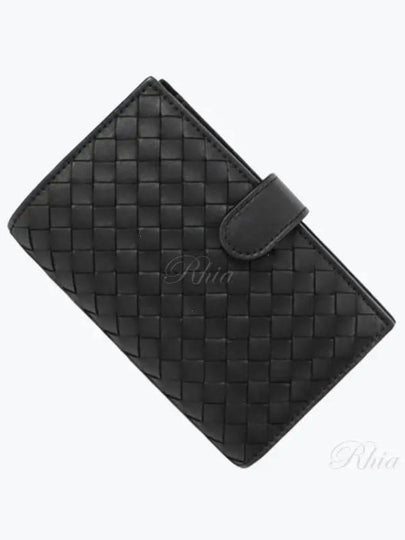 Intrecciato Weaving Nappa Leather Half Wallet Black - BOTTEGA VENETA - BALAAN 2