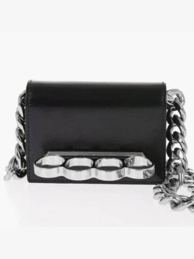 4-Ring Chain Mini Cross Bag Black - ALEXANDER MCQUEEN - BALAAN 2