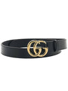 Men's GG Marmont Buckle Belt Black - GUCCI - BALAAN 11