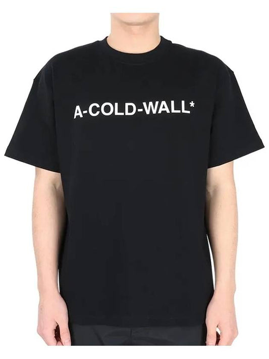 Men's Essential Logo Short Sleeve Black ACWMTS092 BLACK - A-COLD-WALL - BALAAN 1