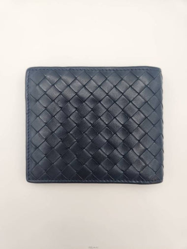 Daol Beomeo Branch Bottega Intrecciato Half Wallet Navy Condition B - BOTTEGA VENETA - BALAAN 1