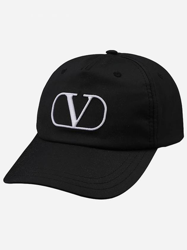 Signature V Logo Ball Cap Black - VALENTINO - BALAAN 2