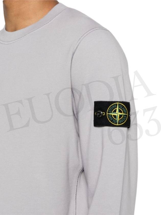 Wappen Patch Garment Dyed Sweatshirt Grey - STONE ISLAND - BALAAN 5