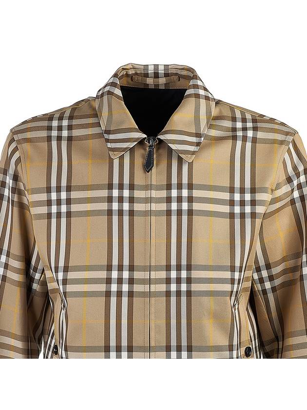 Check Print Reversible Zip-Up Jacket Truffle Beige - BURBERRY - BALAAN 8