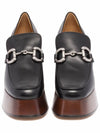 Horsebit Leather Platform Loafers Black - GUCCI - BALAAN 4